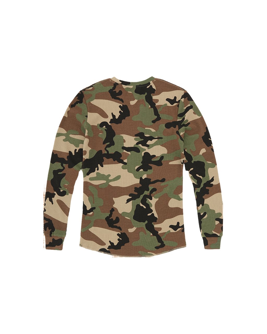 CORTEIZ Guerillaz Thermal Long Sleeve — Woodland Camo — back view