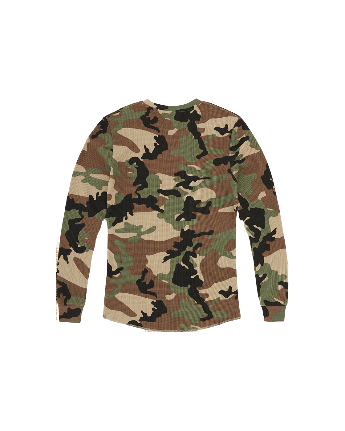 CORTEIZ Guerillaz Thermal Long Sleeve — Woodland Camo — back view