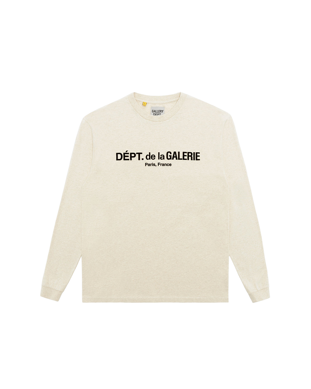 GALLERY DEPT. French Logo Lux Long Sleeve — Heather Oatmeal — front view