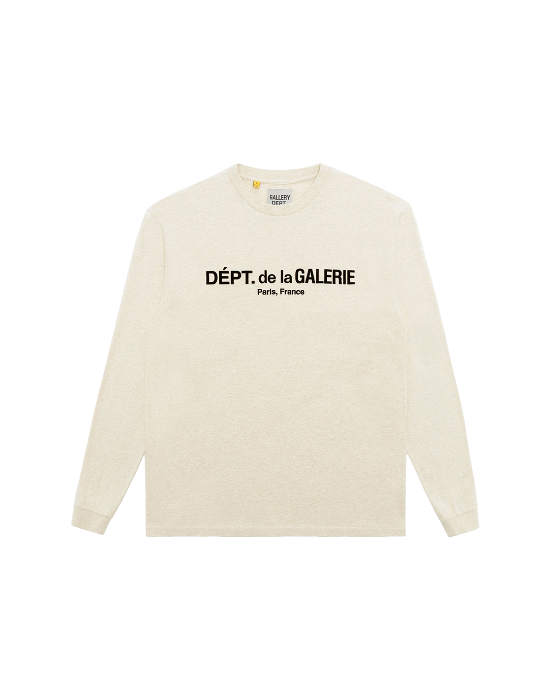 GALLERY DEPT. French Logo Lux Long Sleeve — Heather Oatmeal — front view