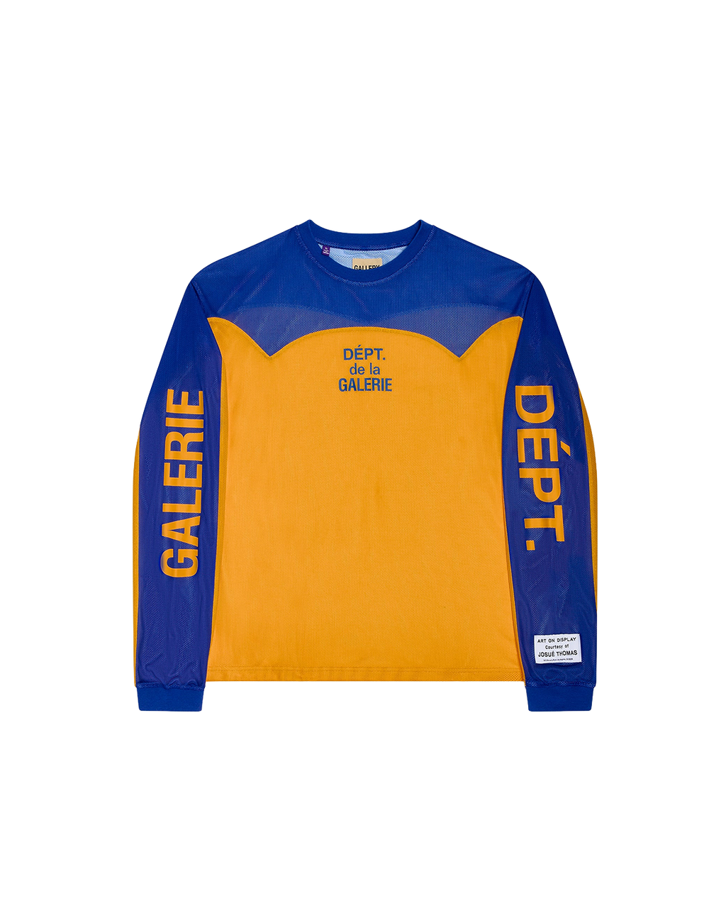 GALLERY DEPT. Western Sport Elegant Mesh Long Sleeve — Gold Yellow/Blue — alternate front view
