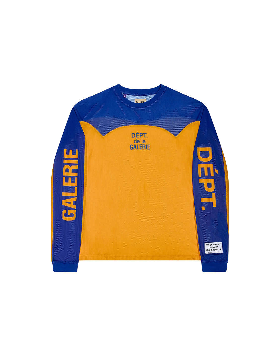 GALLERY DEPT. Western Sport Elegant Mesh Long Sleeve — Gold Yellow/Blue — alternate front view