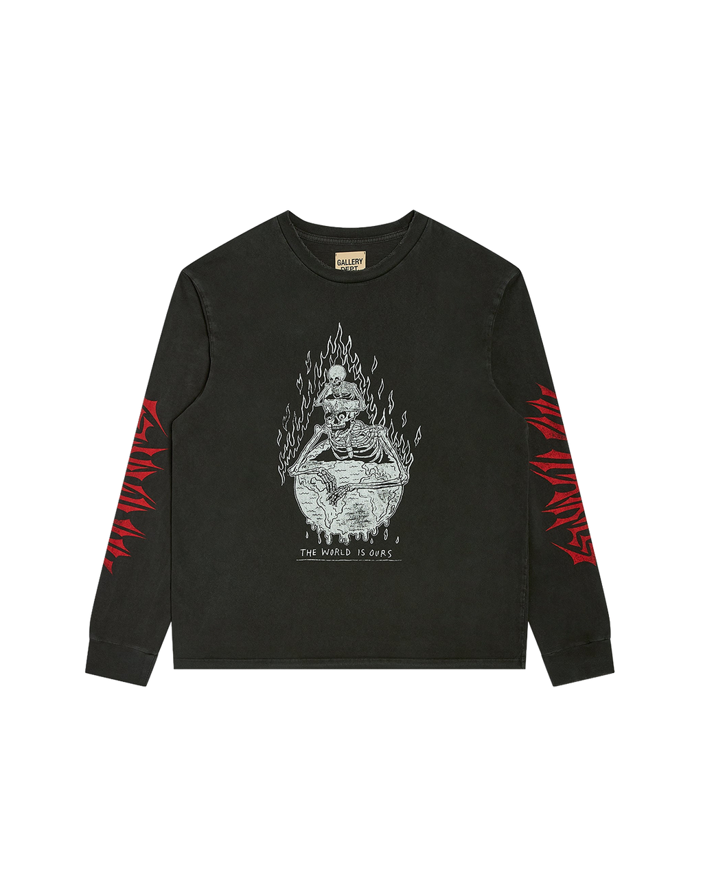 GALLERY DEPT. The World Is Ours Long Sleeve — Vintage Black — front view