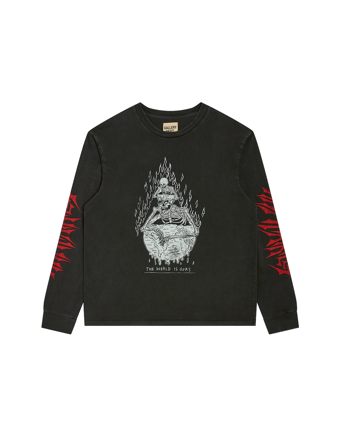 GALLERY DEPT. The World Is Ours Long Sleeve — Vintage Black — front view