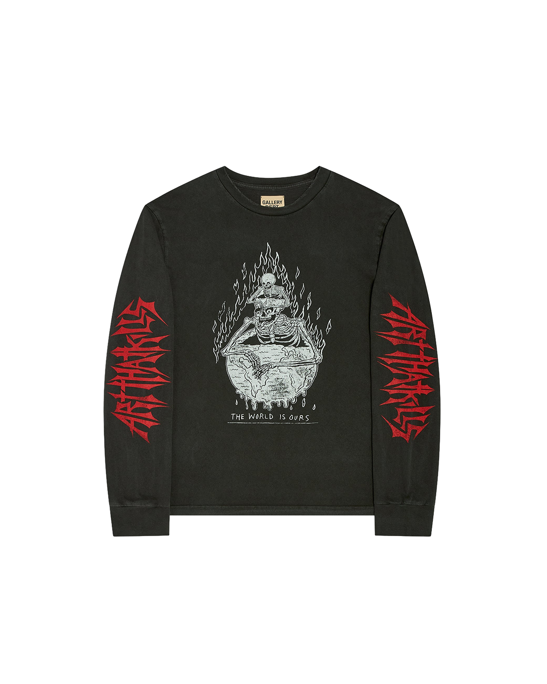 GALLERY DEPT. The World Is Ours Long Sleeve — Vintage Black — alternate front view