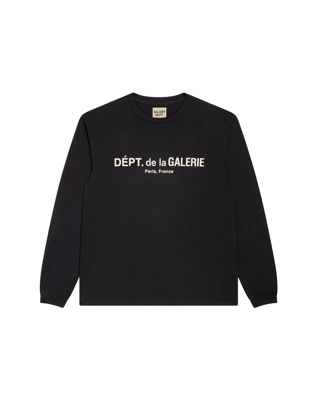 GALLERY DEPT. French Logo Lux Long Sleeve — Washed Black — front view