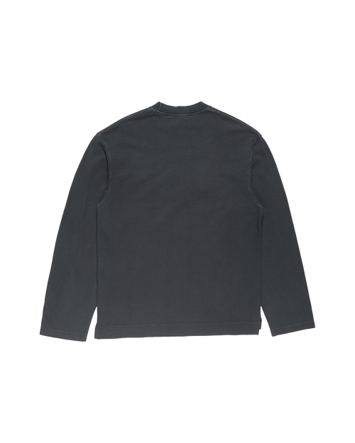 ACNE STUDIOS 3D EMBROIDERED LOGO LONG-SLEEVE T-SHIRT — FADED BLACK — back view