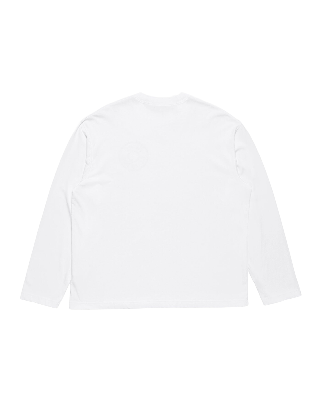 ACNE STUDIOS RIVET LOGO LONG-SLEEVE T-SHIRT — OPTIC WHITE — back view