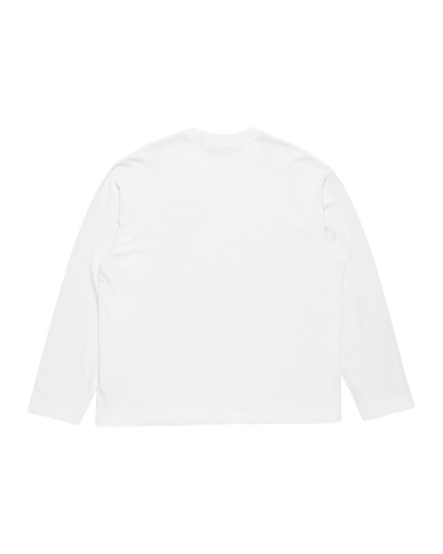 ACNE STUDIOS RIVET LOGO LONG-SLEEVE T-SHIRT — OPTIC WHITE — back view