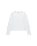 ACNE STUDIOS SATIN LABEL LONG-SLEEVE T-SHIRT — OPTIC WHITE — front view