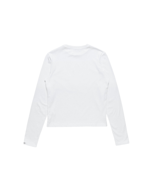 ACNE STUDIOS SATIN LABEL LONG-SLEEVE T-SHIRT — OPTIC WHITE — back view