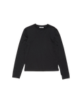 ACNE STUDIOS SATIN LABEL LONG-SLEEVE T-SHIRT — BLACK — front view