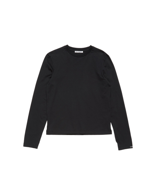 ACNE STUDIOS SATIN LABEL LONG-SLEEVE T-SHIRT — BLACK — front view