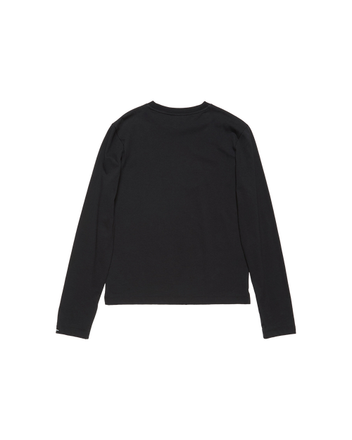 ACNE STUDIOS SATIN LABEL LONG-SLEEVE T-SHIRT — BLACK — back view