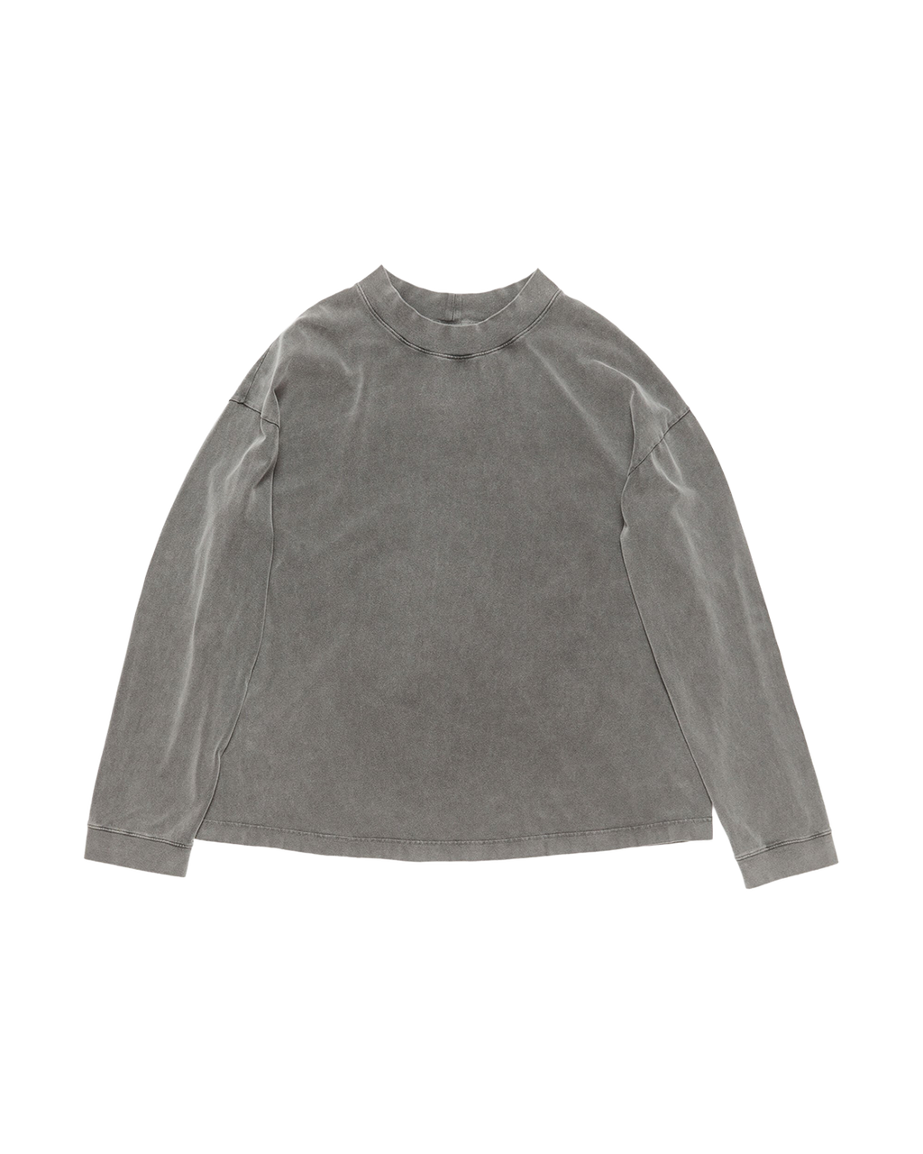 ACNE STUDIOS RUBBER LOGO LONG-SLEEVE T-SHIRT — FADED BLACK — front view