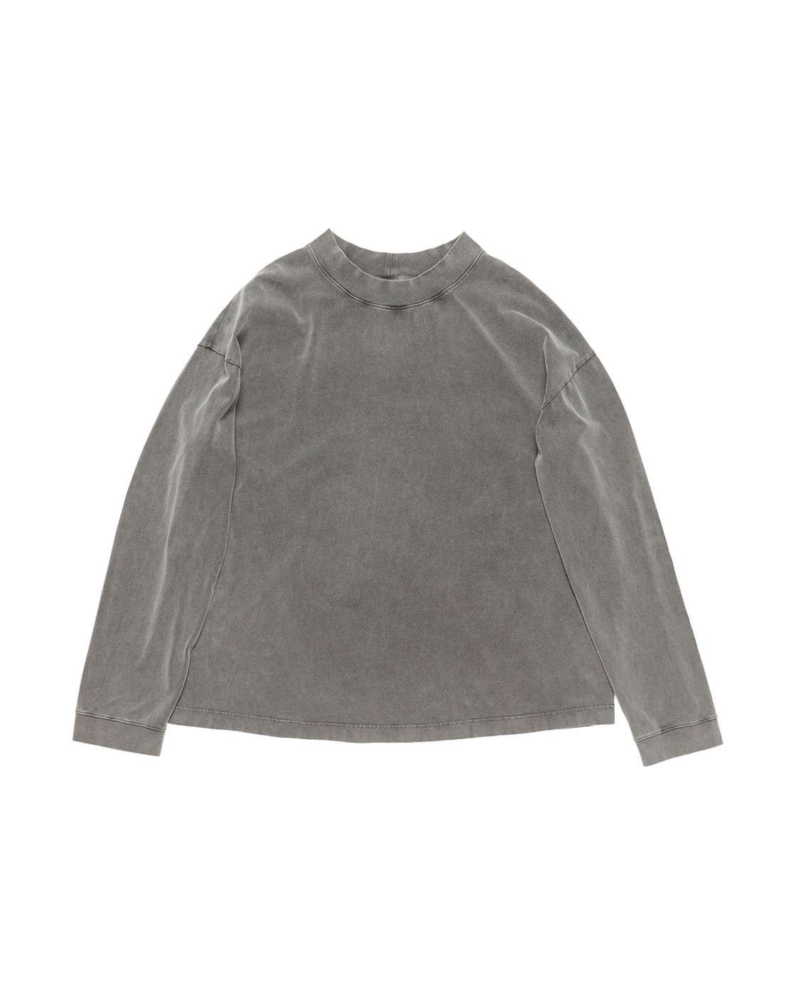 ACNE STUDIOS RUBBER LOGO LONG-SLEEVE T-SHIRT — FADED BLACK — front view