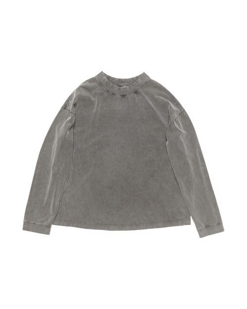 ACNE STUDIOS RUBBER LOGO LONG-SLEEVE T-SHIRT — FADED BLACK — front view