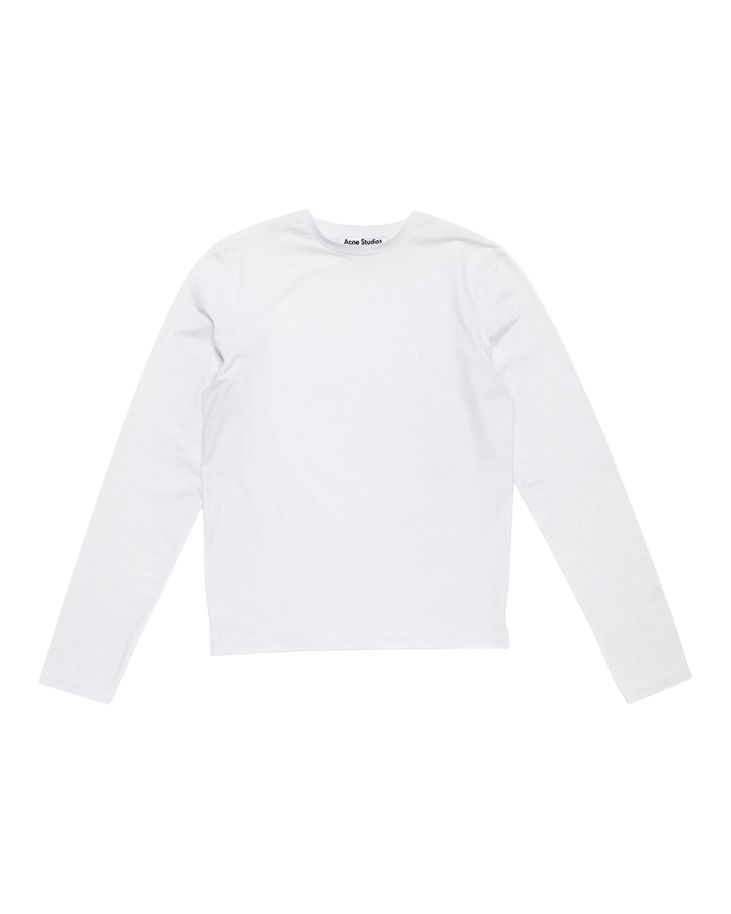 ACNE STUDIOS SEASONAL FACE LONG-SLEEVE T-SHIRT — OPTIC WHITE — front view
