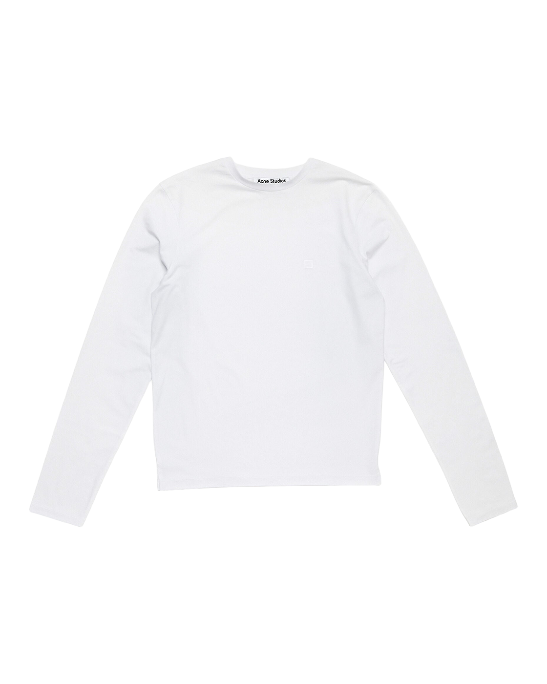 ACNE STUDIOS SEASONAL FACE LONG-SLEEVE T-SHIRT — OPTIC WHITE — front view