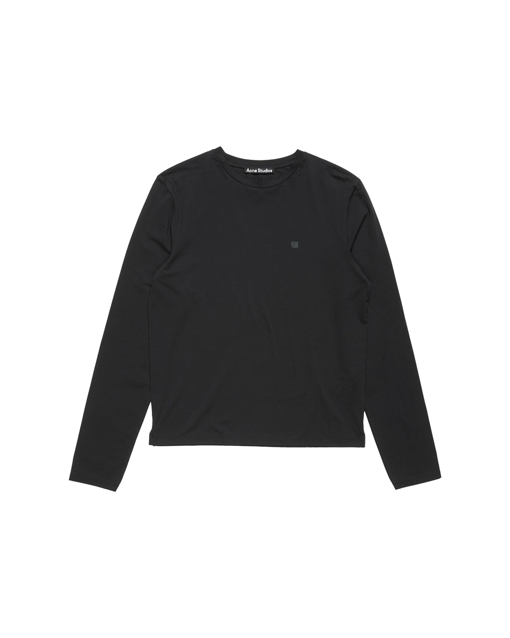 ACNE STUDIOS SEASONAL FACE LONG-SLEEVE T-SHIRT — BLACK — front view