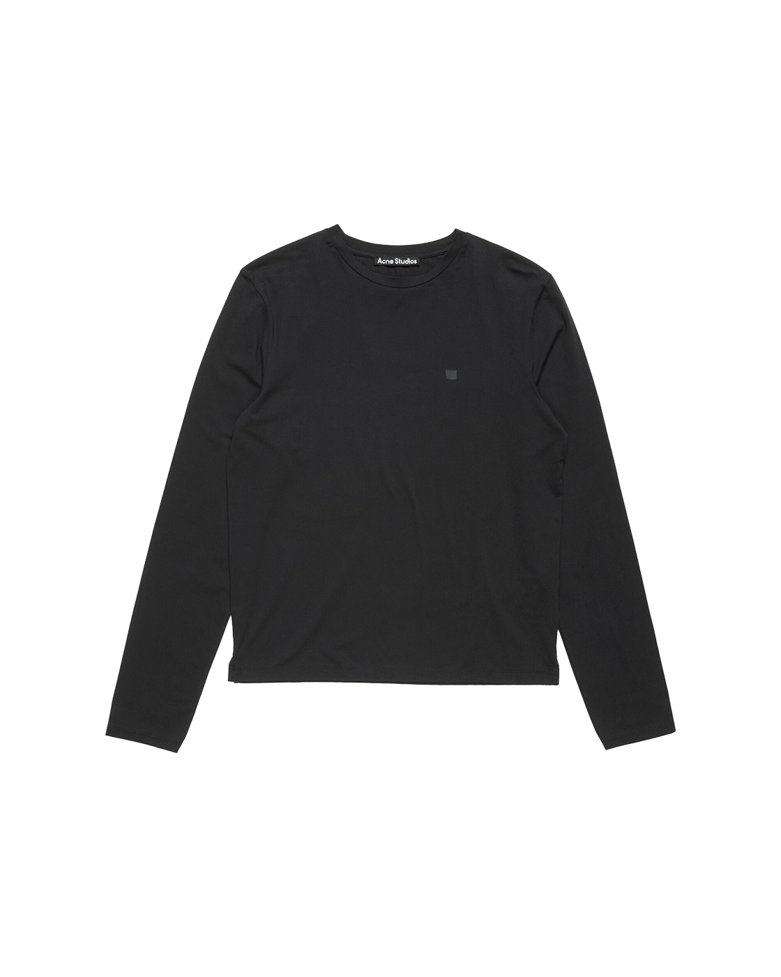 ACNE STUDIOS SEASONAL FACE LONG-SLEEVE T-SHIRT — BLACK — front view
