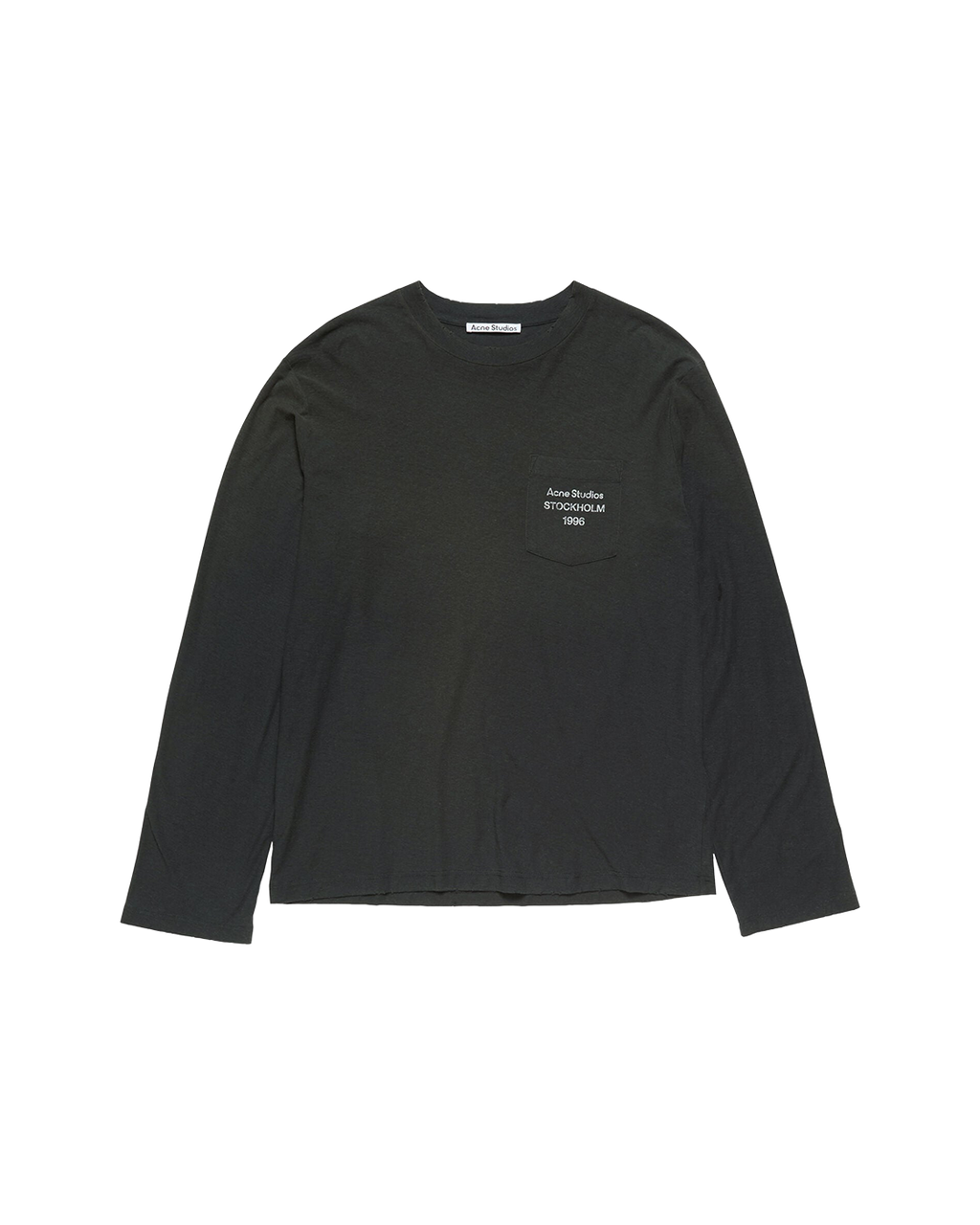 ACNE STUDIOS 1996 POCKET LONG-SLEEVE T-SHIRT — FADED BLACK — front view