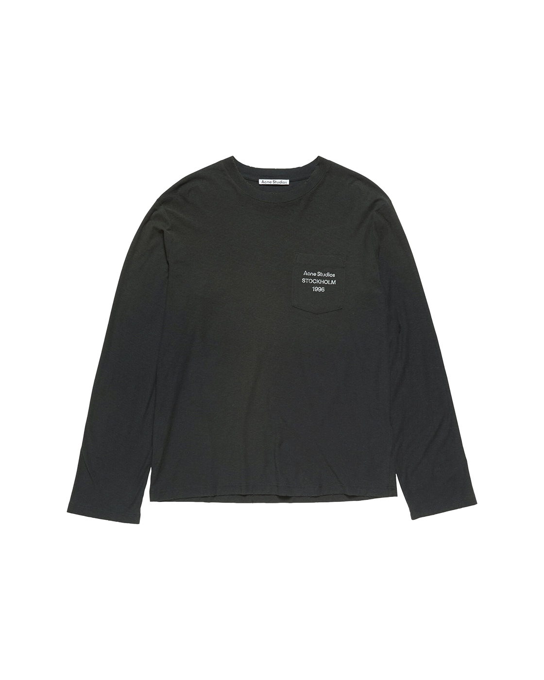 ACNE STUDIOS 1996 POCKET LONG-SLEEVE T-SHIRT — FADED BLACK — front view