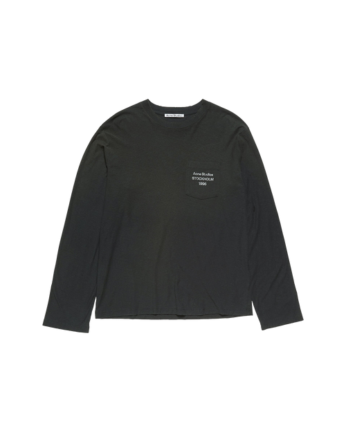 ACNE STUDIOS 1996 POCKET LONG-SLEEVE T-SHIRT — FADED BLACK — front view