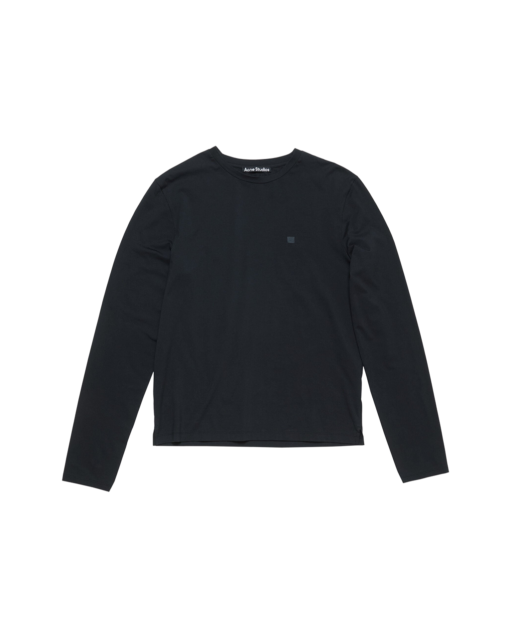 ACNE STUDIOS CLASSIC FACE LONG-SLEEVE T-SHIRT — BLACK — front view
