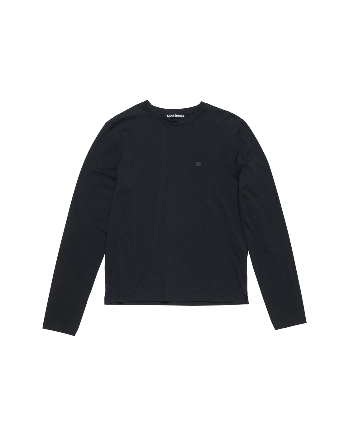 ACNE STUDIOS CLASSIC FACE LONG-SLEEVE T-SHIRT — BLACK — front view
