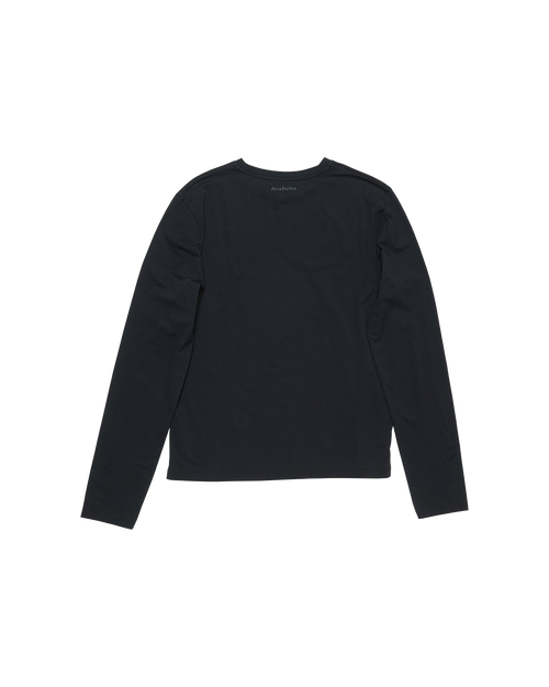ACNE STUDIOS CLASSIC FACE LONG-SLEEVE T-SHIRT — BLACK — back view