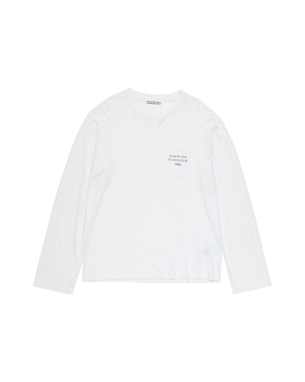 ACNE STUDIOS 1996 POCKET LONG-SLEEVE T-SHIRT — OPTIC WHITE — front view
