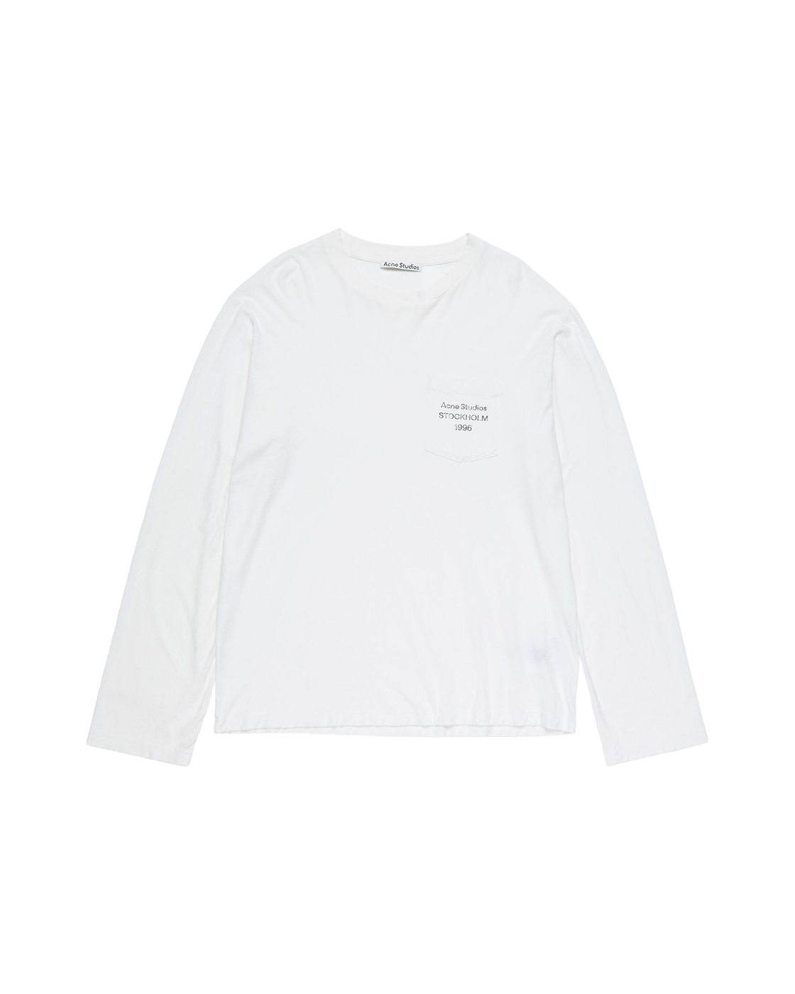 ACNE STUDIOS 1996 POCKET LONG-SLEEVE T-SHIRT — OPTIC WHITE — front view