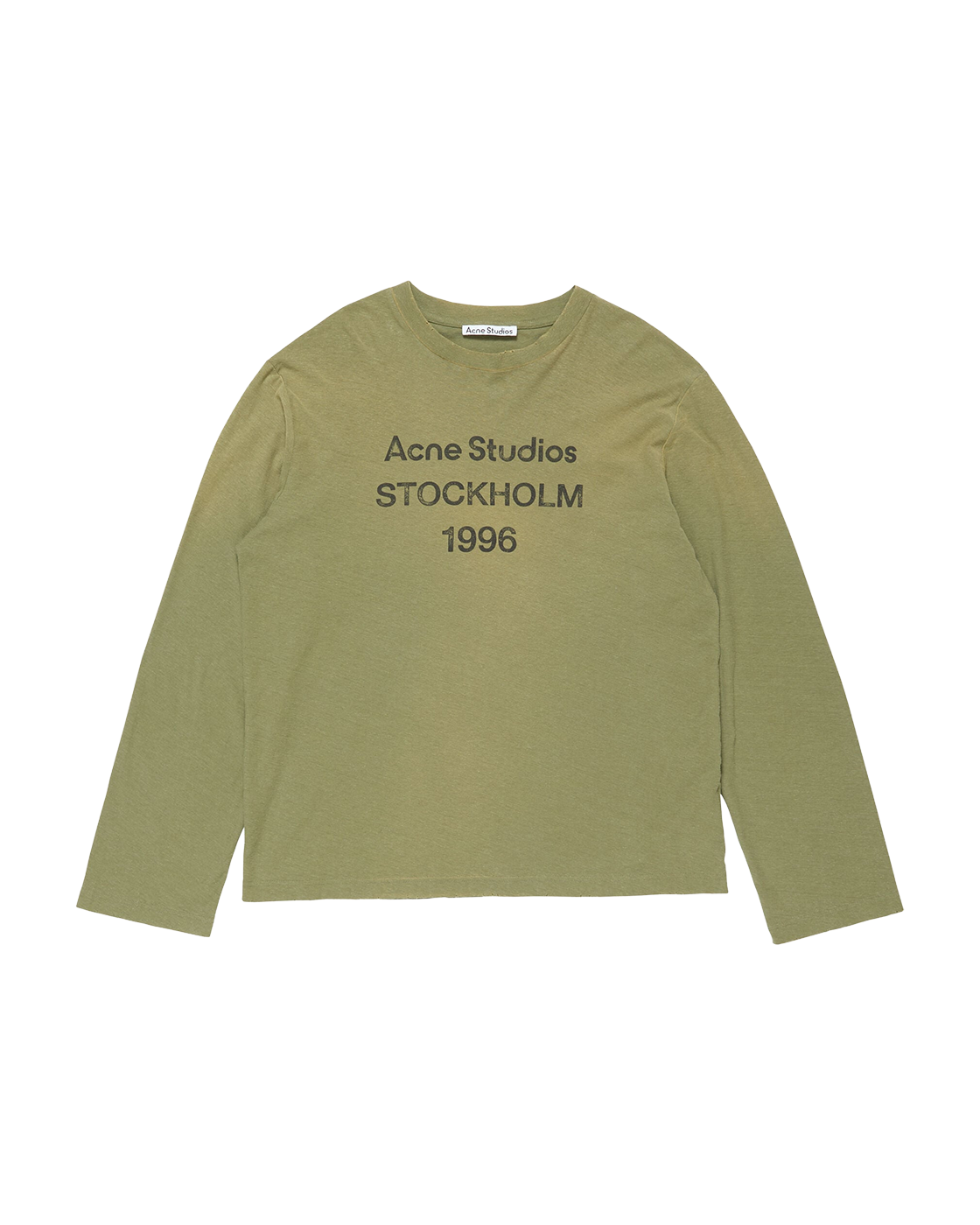ACNE STUDIOS STOCKHOLM 1996 LONG-SLEEVE T-SHIRT — OLIVE GREEN — front view