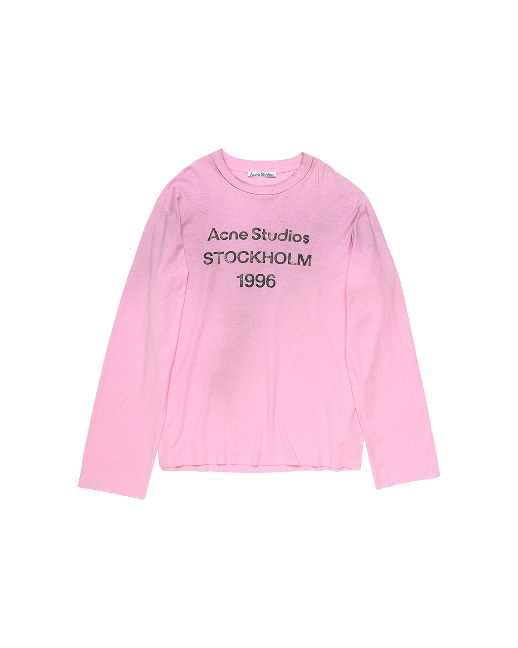 ACNE STUDIOS STOCKHOLM 1996 LONG-SLEEVE T-SHIRT — COTTON CANDY PINK — front view