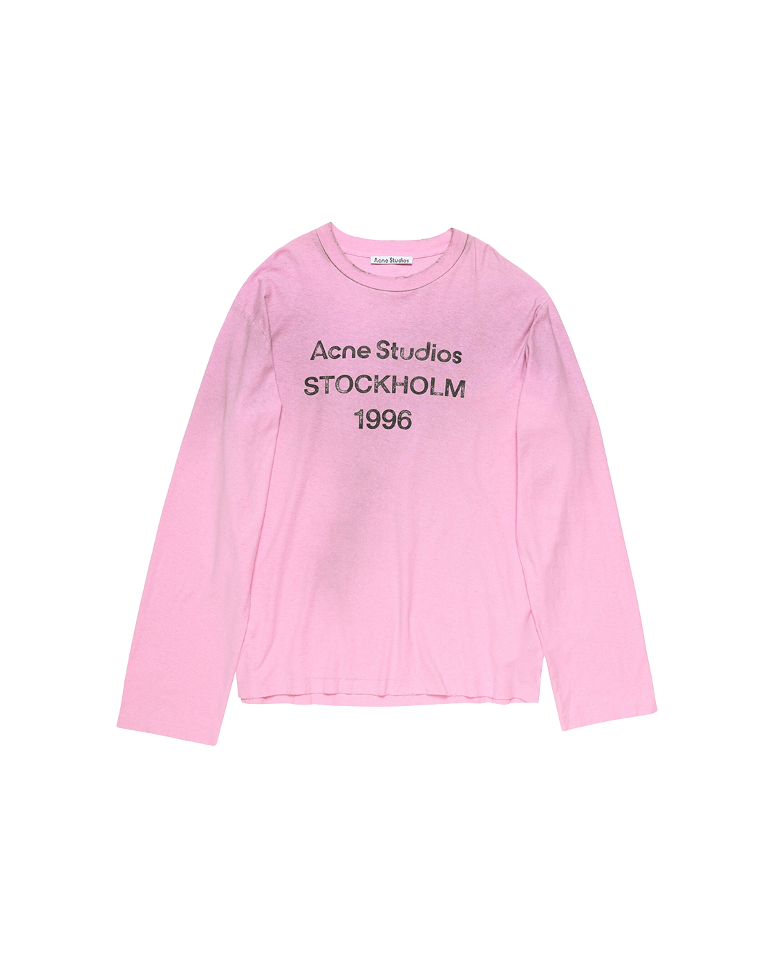 ACNE STUDIOS STOCKHOLM 1996 LONG-SLEEVE T-SHIRT — COTTON CANDY PINK — front view