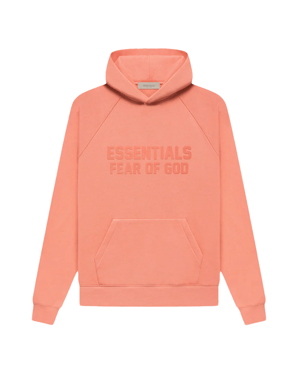 ESSENTIALS HOODIE — CORAL — front
