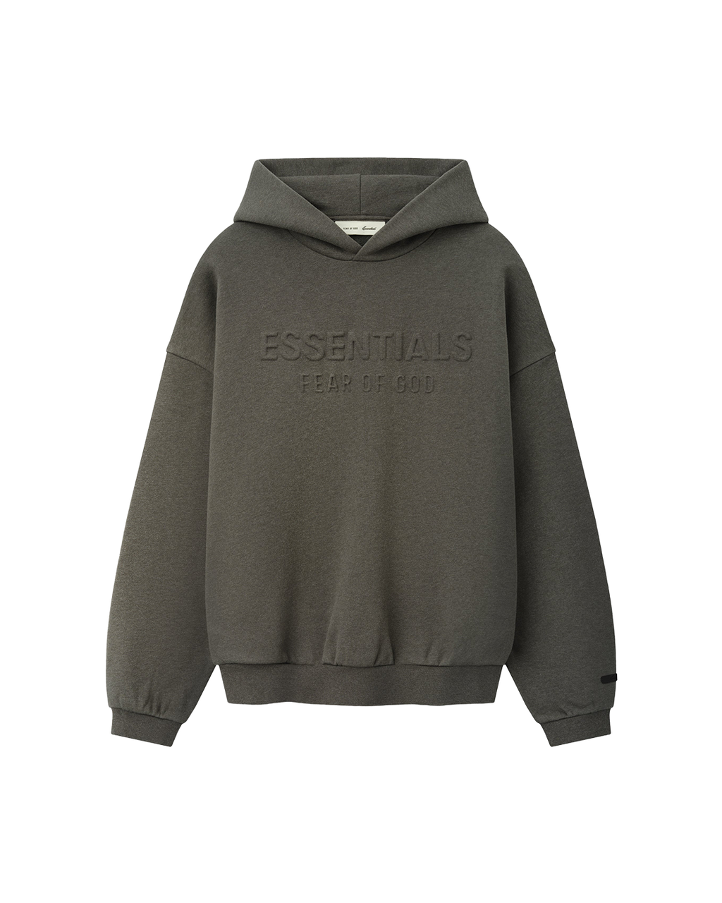 essentials fw26 embossed 90s relaxed hoodie — ash heather — product view 1