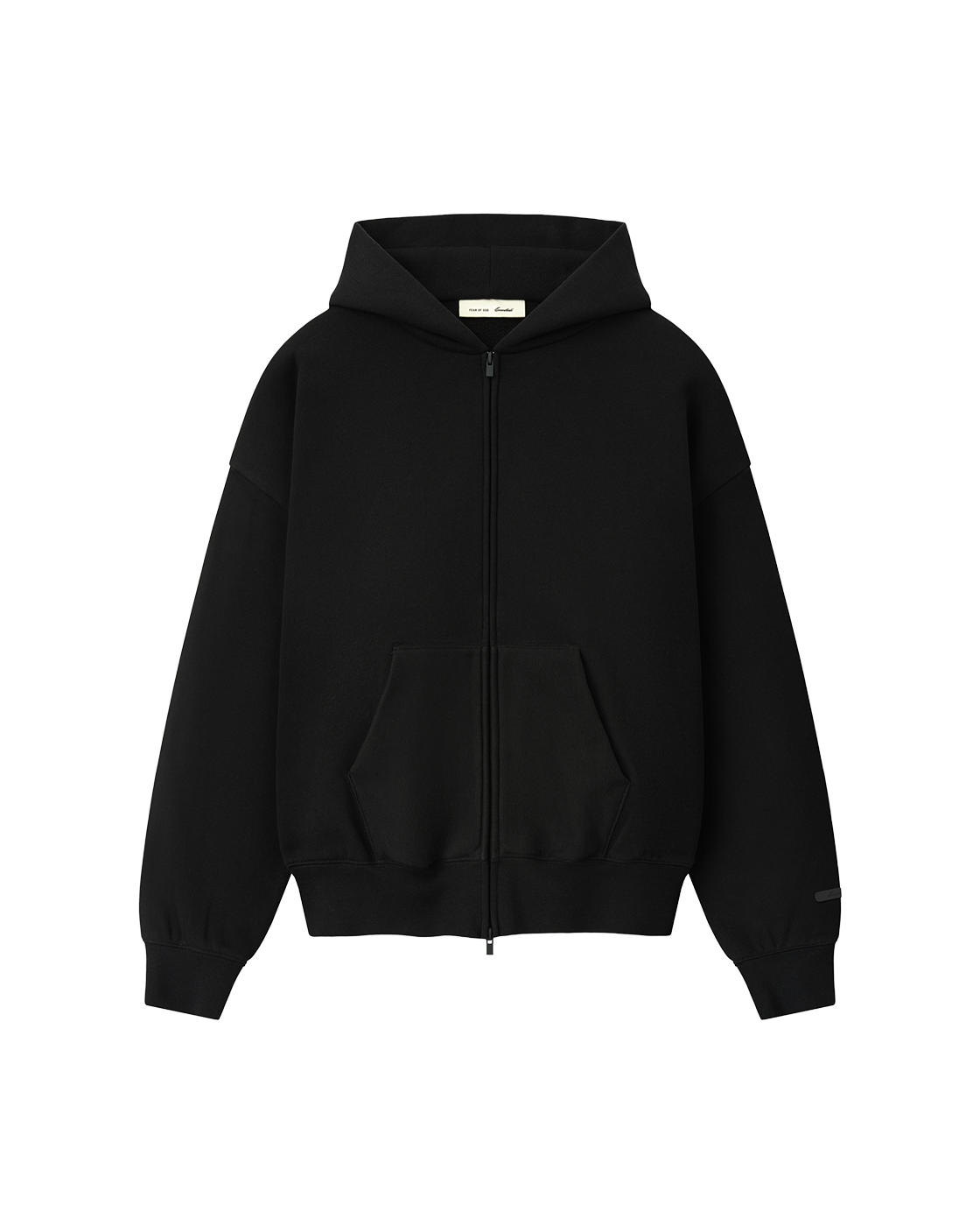 essentials fw26 classic zip-up hoodie — black — product view 1