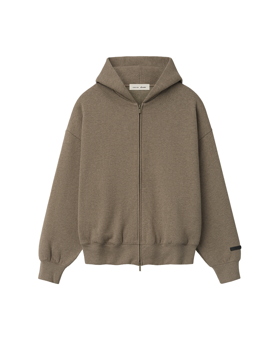 essentials ss26 classic zip-up hoodie — homestead heather — product view 1