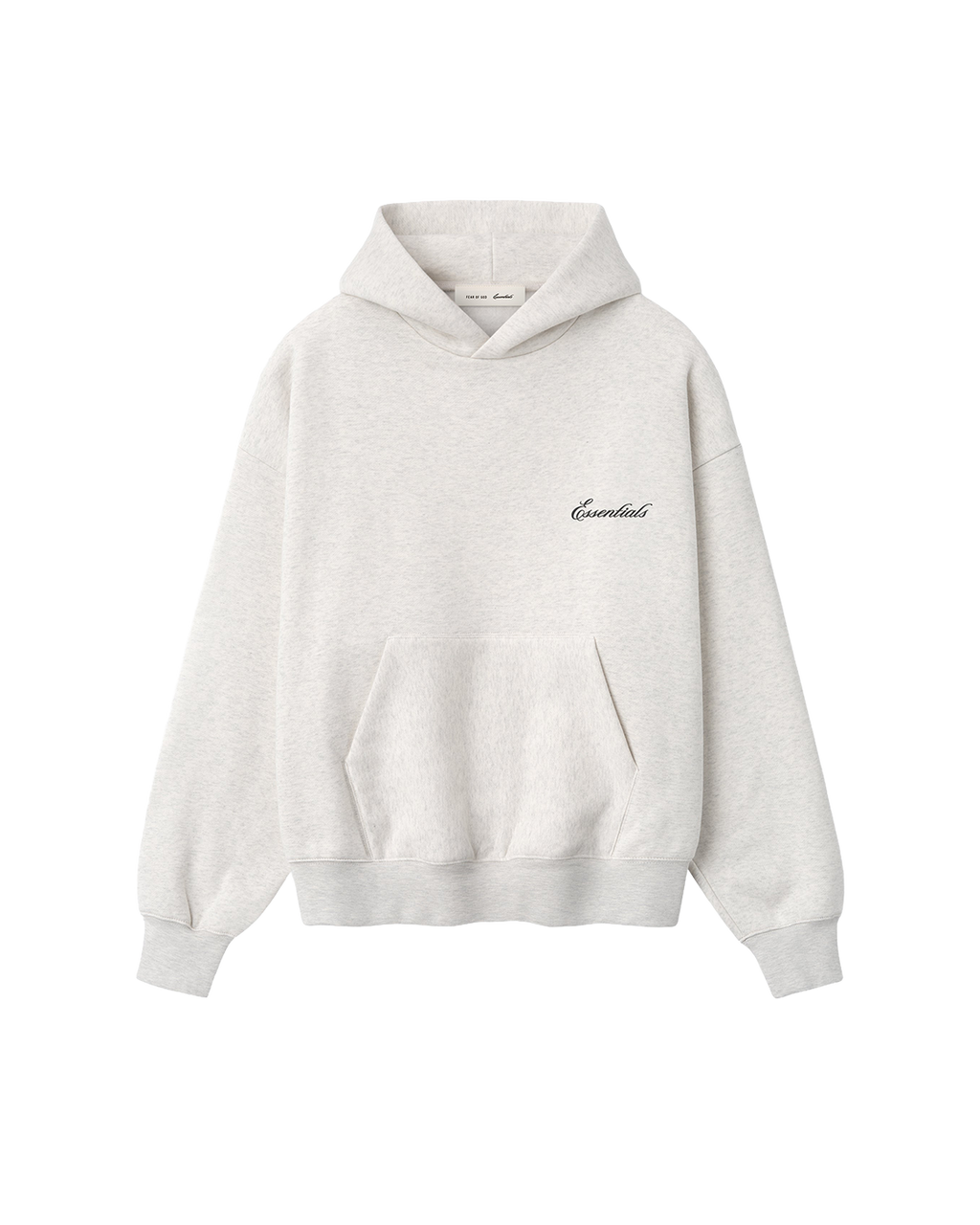 essentials ss26 signature classic hoodie — oatmeal heather — product view 1