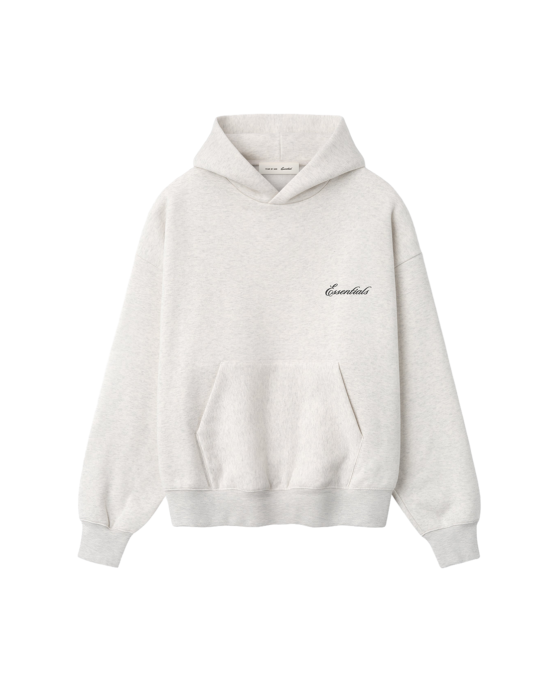 essentials ss26 signature classic hoodie — oatmeal heather — product view 1