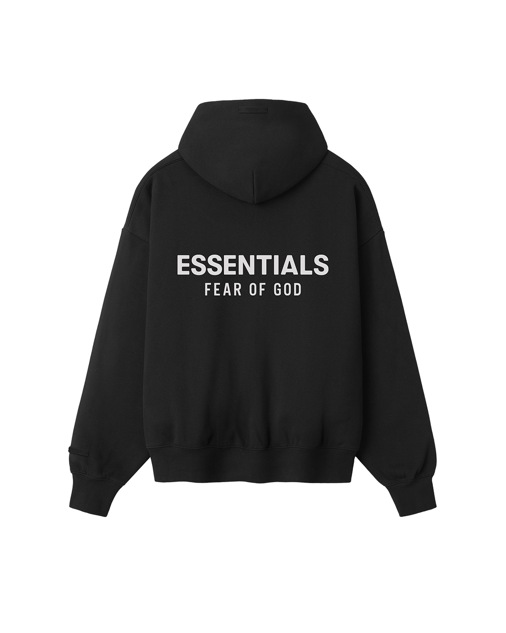 essentials ss26 classic zip-up hoodie — vintage black / white — product view 2