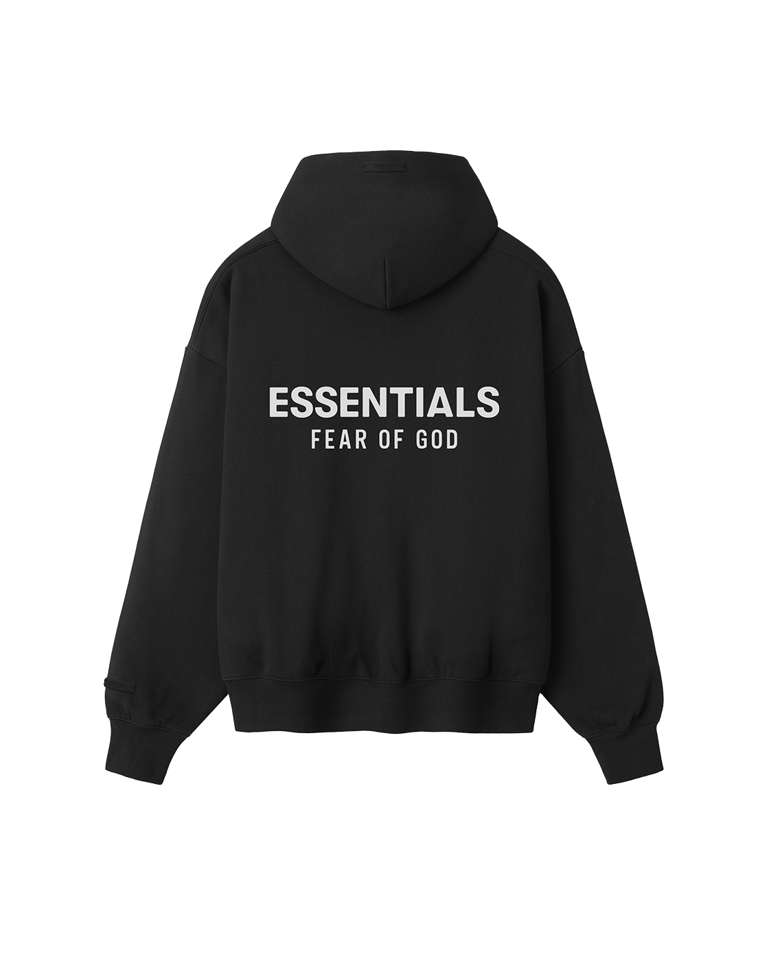 essentials ss26 classic zip-up hoodie — vintage black / white — product view 2
