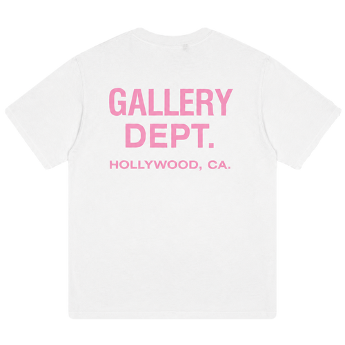 Gallery Dept Pink Logo Tee – White