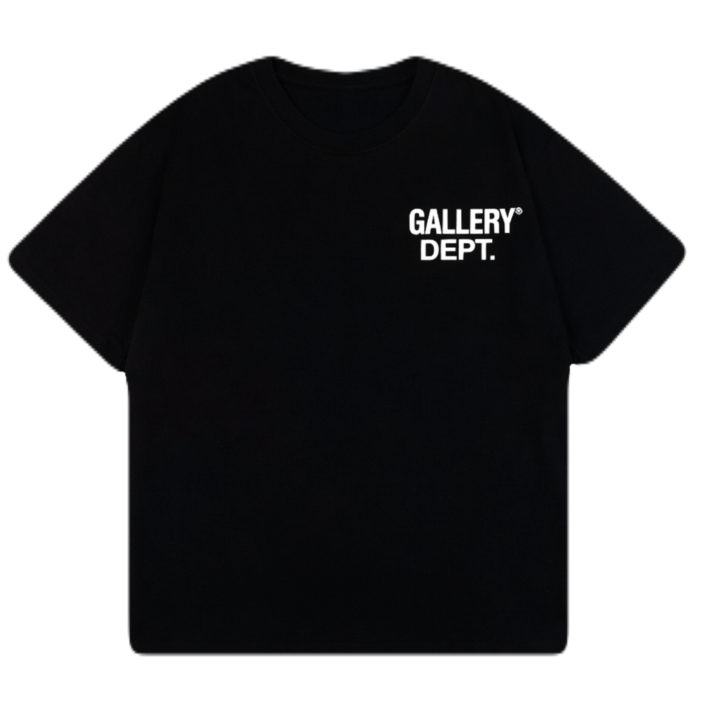 Gallery Dept White Logo Tee – Black