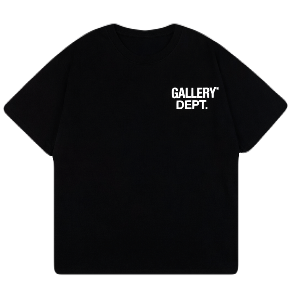Gallery Dept White Logo Tee – Black
