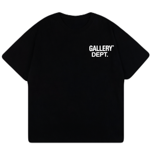 Gallery Dept White Logo Tee – Black
