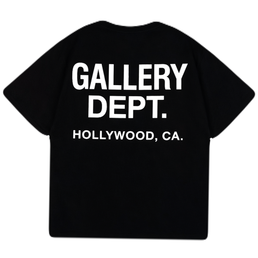 Gallery Dept White Logo Tee – Black