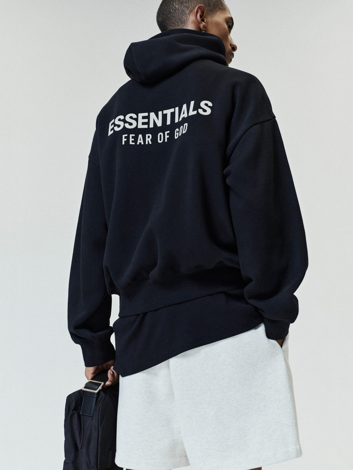 essentials fw26 classic hoodie — black — product view 3